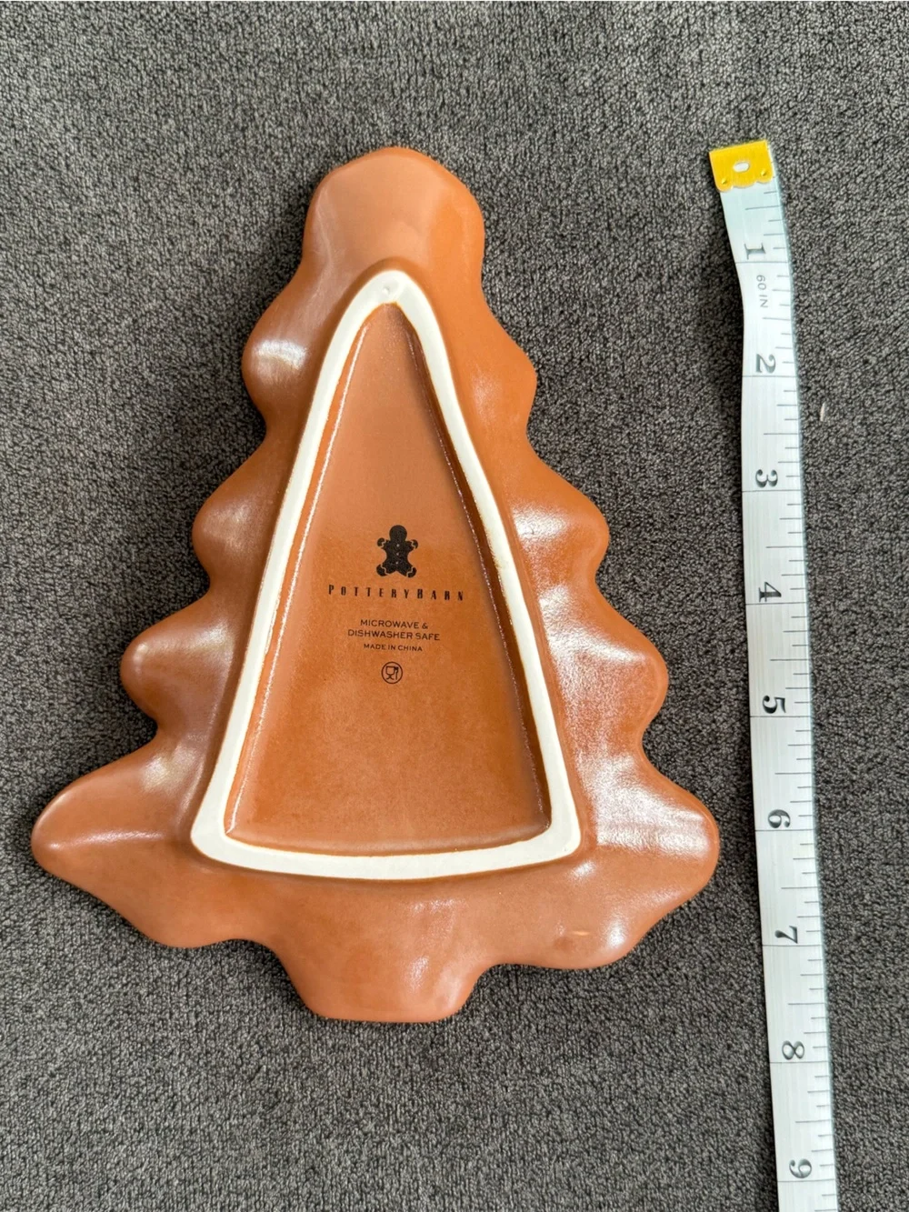 Pottery Barn Gingerbread Tree Stoneware Appetizer Plates - Set Of 4
